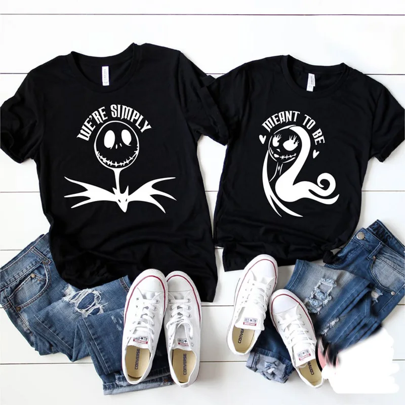 Women Halloween Couples T Shirt We're 