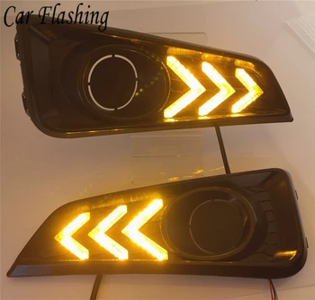 

Car Flashing 2pcs For Honda City 2015-2016 LED DRL Daytime Running Lights Daylight Waterproof yellow Signal car Styling lamp