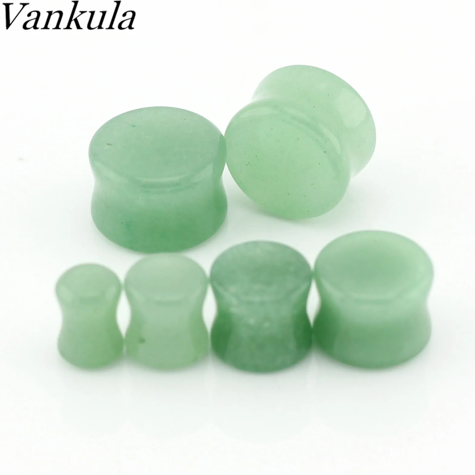 Vankula Новый 2 предмета модные беруши Туннели зеленый натуральный камень ювелирные