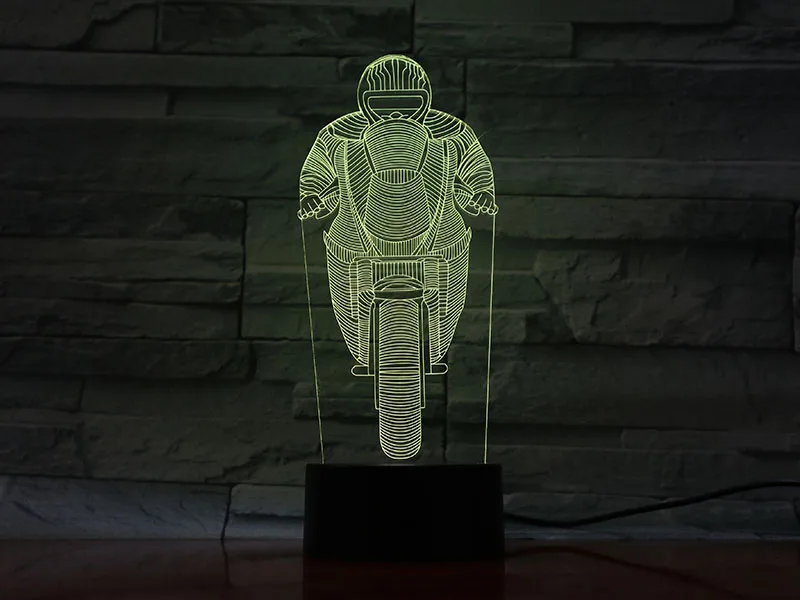 3D лампа мотоциклиста прекрасное украшение для бытового использования лучшие Рождественский подарок для детей, атмосферная светодиодная Ночной светильник Lampara