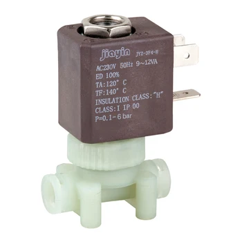 

Jiayin JYZ-3 AC 230V 50HZ 6Bar G1/8" Cannula 2/2 Way Plastic Normally Closed Water Solenoid Valve for Steam / Coffee Makers