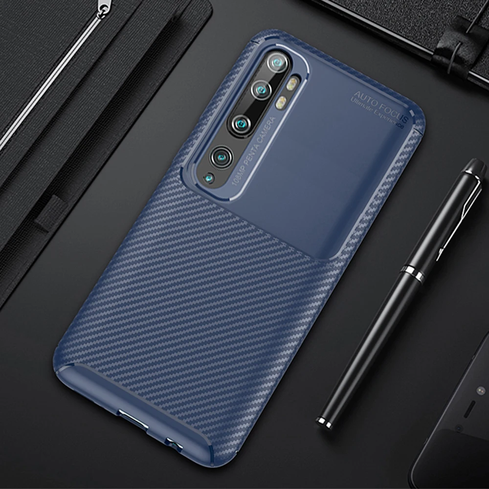 Чехол для телефона для Xiaomi mi Note 10 Pro для mi CC9 Pro Note10 Pro Global Cc9Pro углеродное волокно силиконовый чехол мягкий гибкий бампер - Цвет: Синий