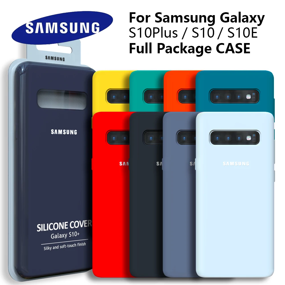 Оригинальный жидкий силиконовый чехол Samsung Galaxy S10 Plus шелковистый мягкий для Lite S10E
