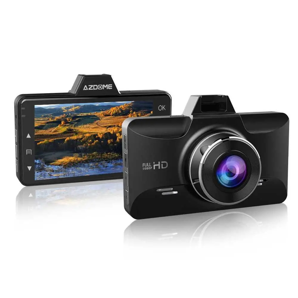 M01 Dash Cam 3 дюймов 2.5D Ips Экран Автомобильный видеорегистратор Регистраторы Hd 1080P Автомобильный видеорегистратор Регистраторы G-Сенсор видеорегистратор ночного видения тире Камера