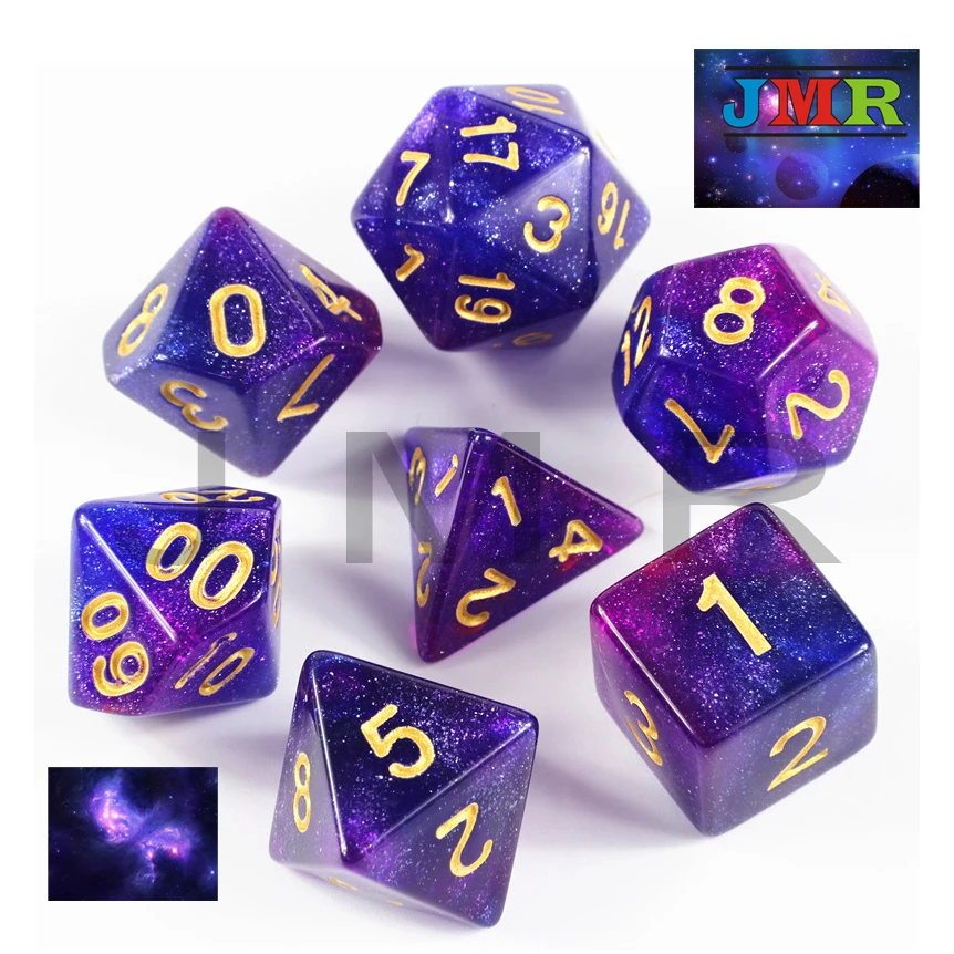 Супер Вселенная Галактика кости набор D4 D20 RoyalGemini с блестящим блеском эффектно