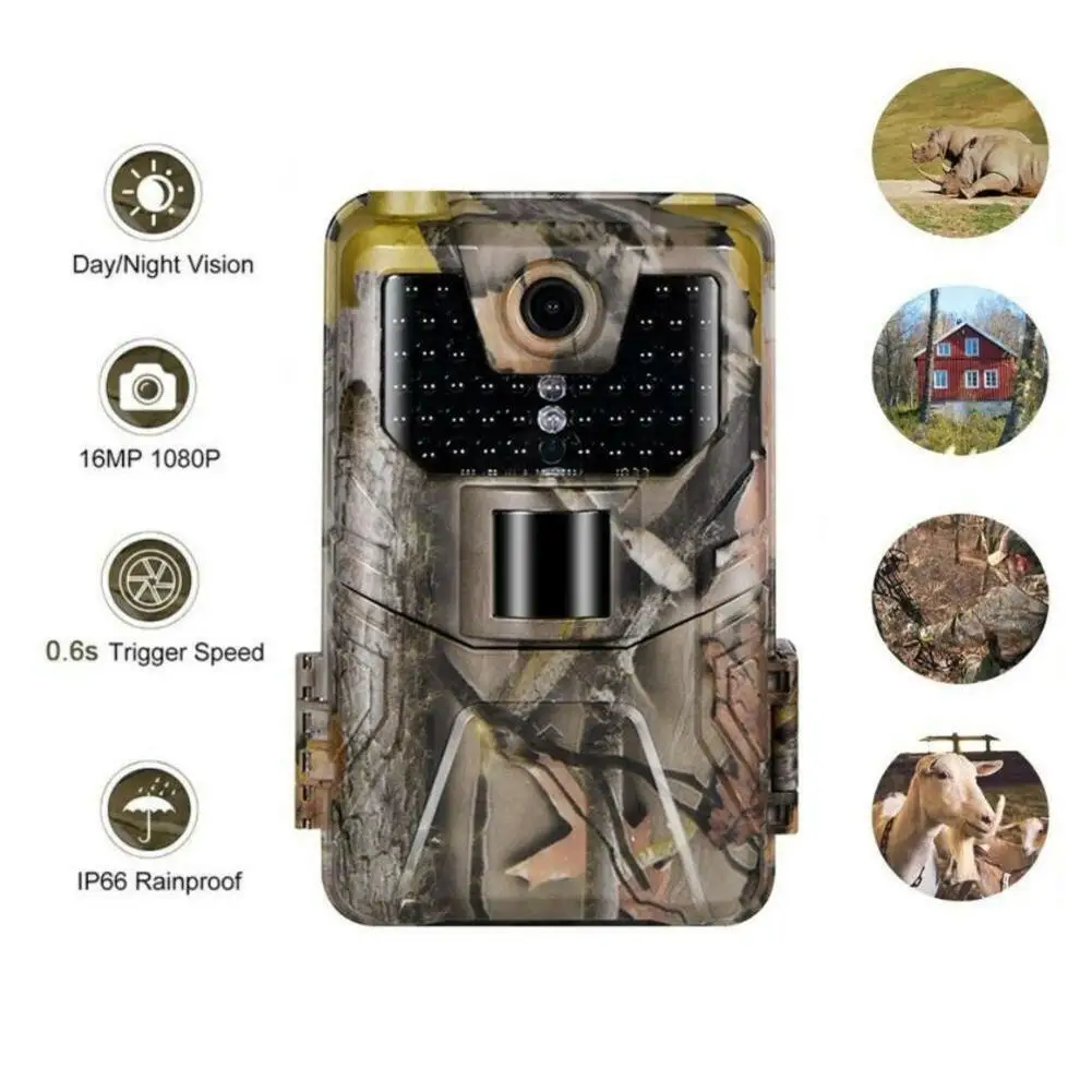 

Yfashion 16MP HD Screen Hunting Trail Camera Tracking HC900A Infrared Night Vision Wild Life Cameras for Video Photo Traps