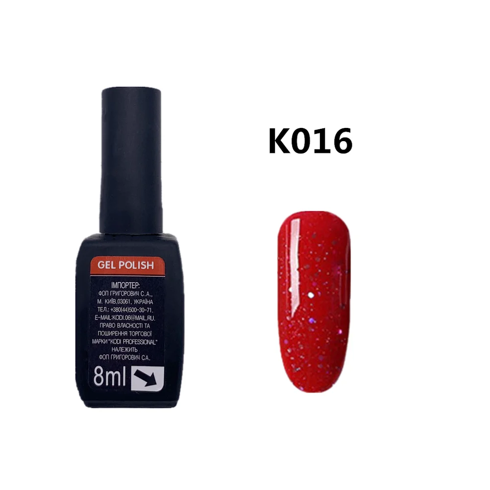 K016 KODI гель 8 мл Гель-лак для ногтей DIY дизайн профессиональный УФ светодиодный лак для ногтей красного цвета Гибридный долговечный гель - Цвет: K016
