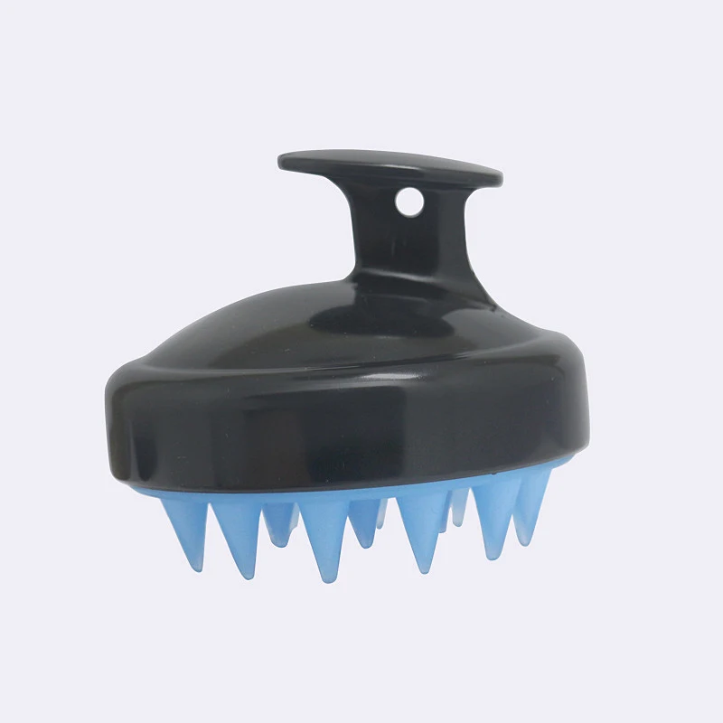 Spa Hair Brush Silicone Shampoo Bursh For Home Women Wide Tooth Comb Hair Washing Comb Scalp Massage Slimming Soft Brush Head - Цвет: Черный