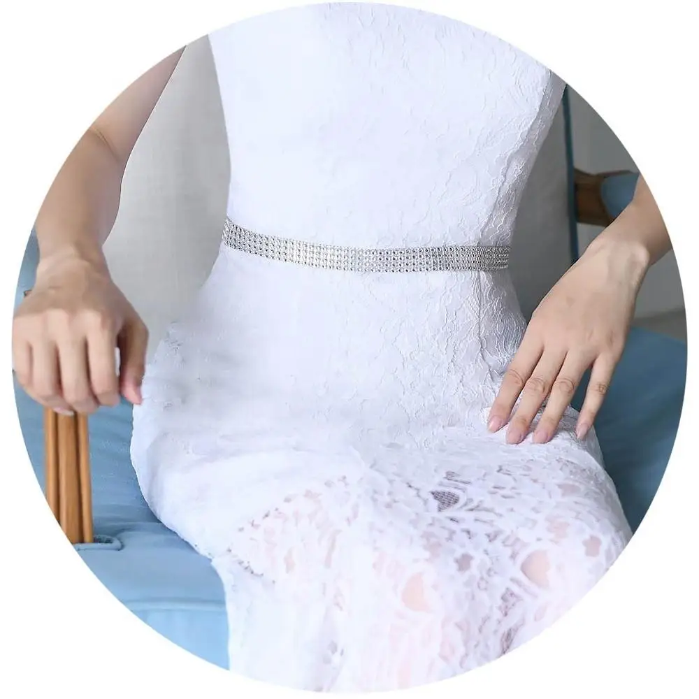 Wedding Belt Woman Prom Evening Sash For Bridal Dress Silver Wedding