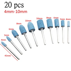 Tête de roue de polissage, 20 pièces, tête de roue, pierre montée, pour outils électriques rotatifs Dremel, meule électrique, accès Dremel 