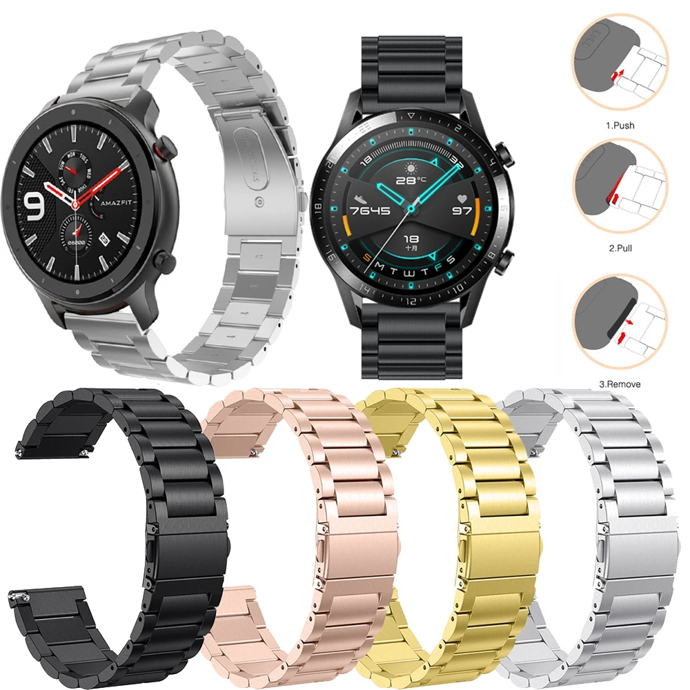 Ремешок для часов классический Samsung Gear sport S2 S3 22/20 мм huawei GT 2 42/46 galaxy watch active 40/44