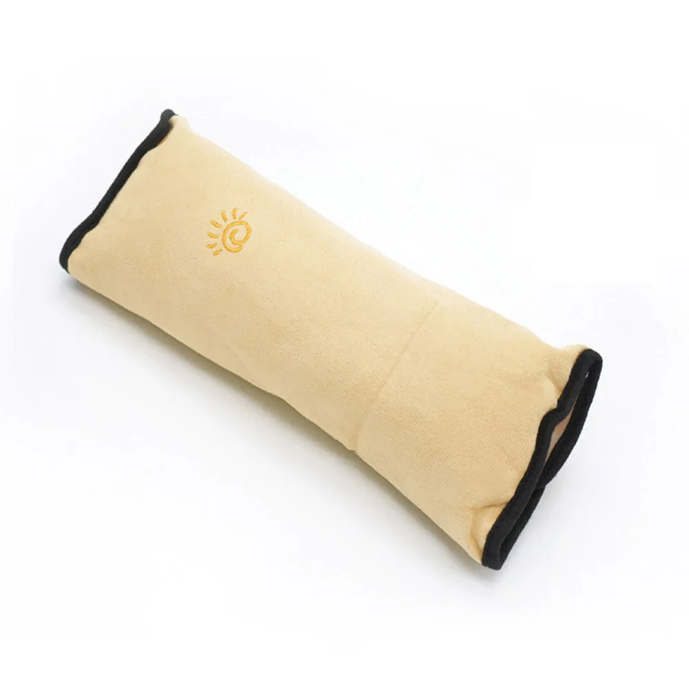 Practical car indoor baby child safety belt pillow shoulder soft leg belt shoulder pad neck pillow car soft headrest - Название цвета: Light yellow