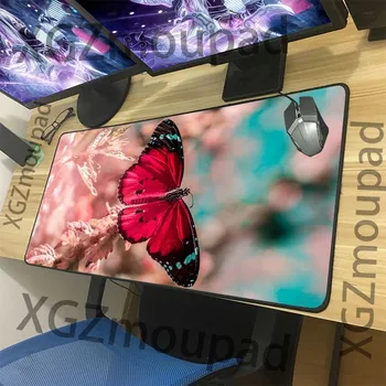

XGZ Large Mouse Pad Black Lock Edge Animal Butterfly Cute Flower Custom Computer Table Mat Rubber Non-slip for Csgo Lol Gamer