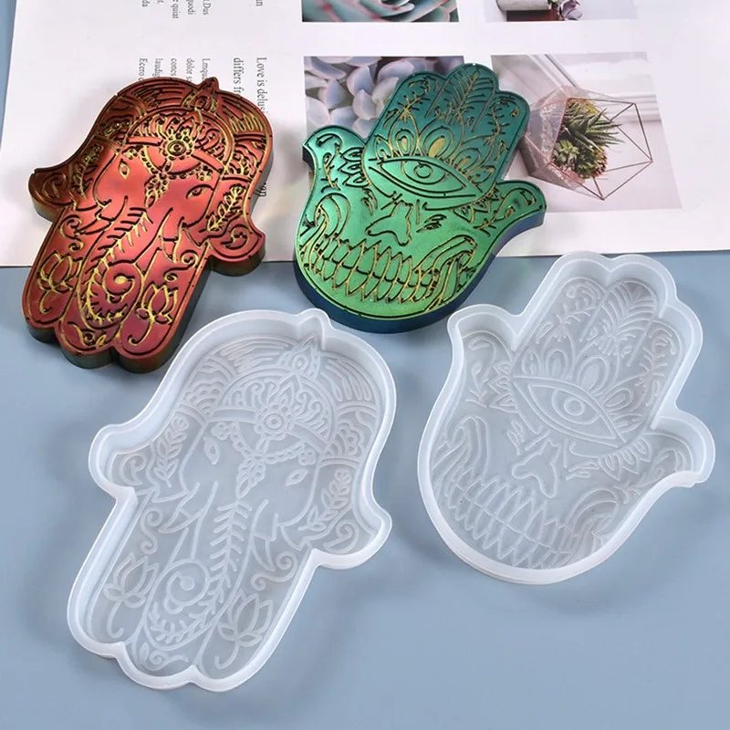 Новый ладони тарелка лоток для хранения силиконовые формы DIY Смола Рука Фатимы