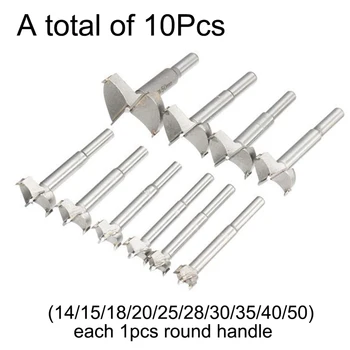 

10pcs 14-50mm Forstner Drill Bit Set Hole Saw Cutter Woodworking Drills