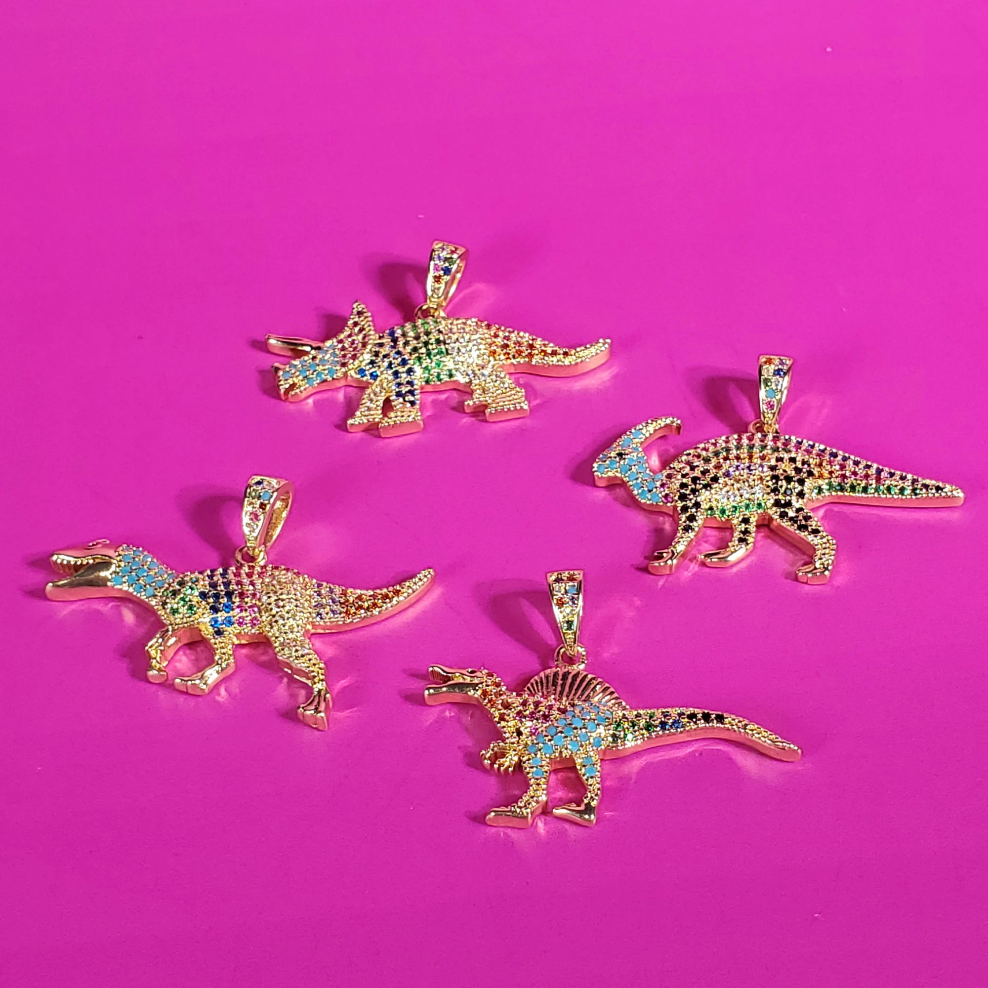Various of Dinosaurs Pendant Necklaces,CZ Stones Jewelry, Hot Trendy Accessories Gifts for Her