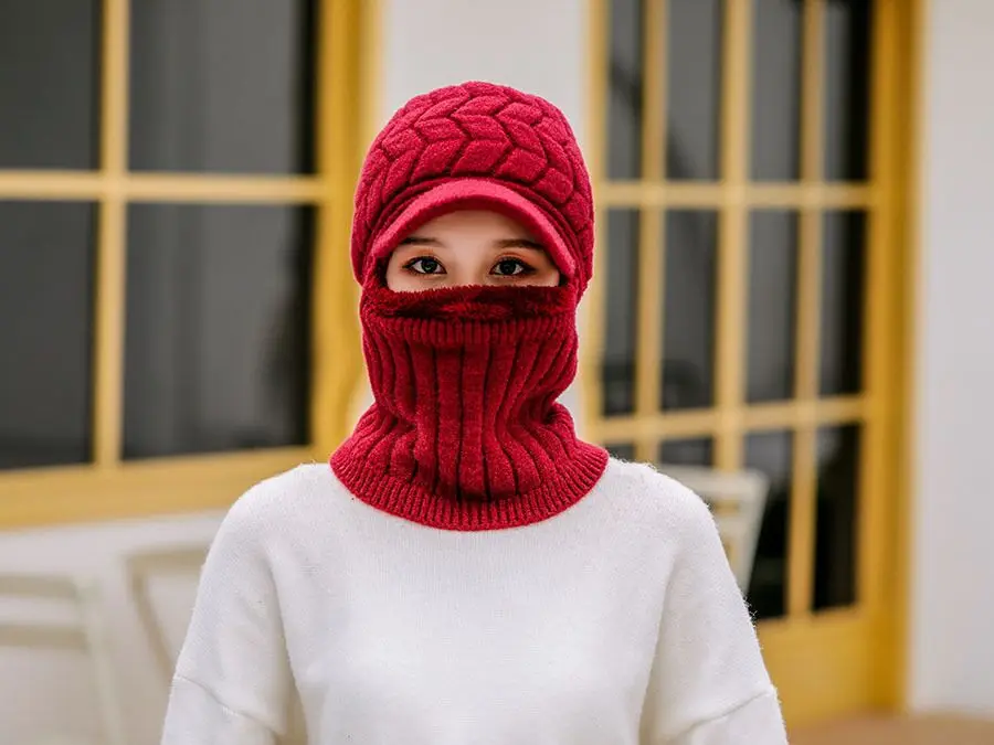 Новая женская шапка, зимняя шапка, норковая вязаная шапка, шарф, набор для девочек, зимне наушники шапка, толстая теплая шерстяная женская шапка, зимние шапки