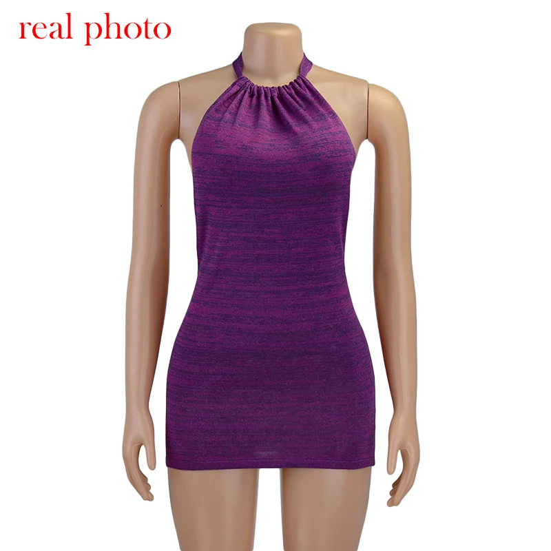 Cryptographic Halter Sexy Backless Mini Dresses Bodycon Skinny Club Party Sleeveless Knitted Dress Fall Streetwear Beach Holiday macys dresses