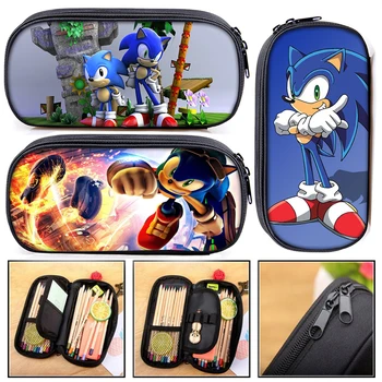 

Anime Sonic Cosmetic Case Pencil Bag Kids Cartoon Stationary Bags Boys Girls Pencil Box Children Makeup Bag School Supplies