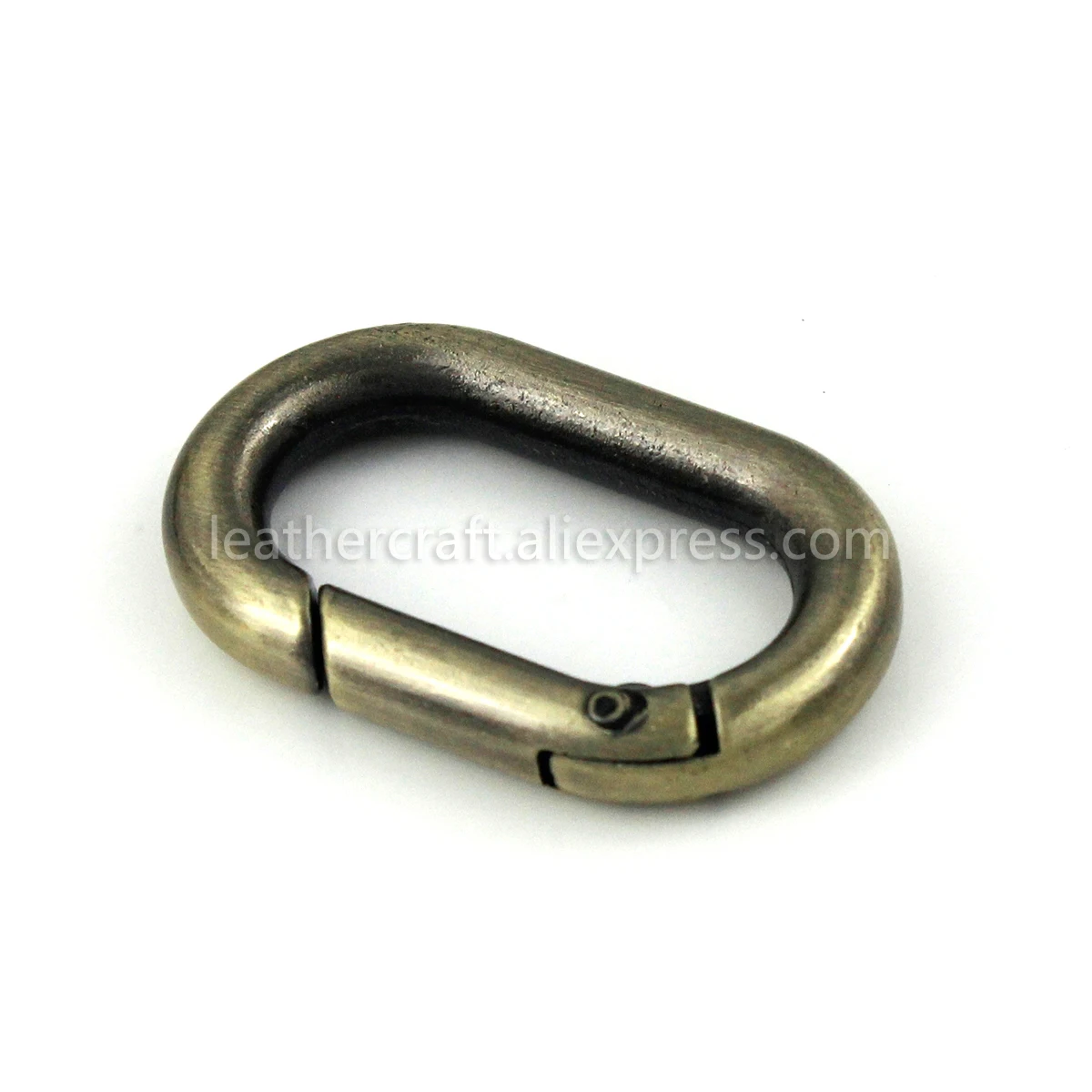 1х металлическое овальное кольцо защелкивающийся крючок Пружинные ворота триггерные застежки зажимы для кожаный ремень тканевый брелок для ключей крючки - Цвет: Bronze