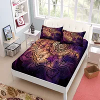Ethnic Bohemian Fitted Sheet Set King Queen Double Full Size Bed Linen Set 25cm Deep 4