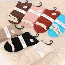 Корейские полосатые милые женские носки, хлопковые теплые милые уличные модные повседневные носки, милые дышащие зимние носки Skarpetki