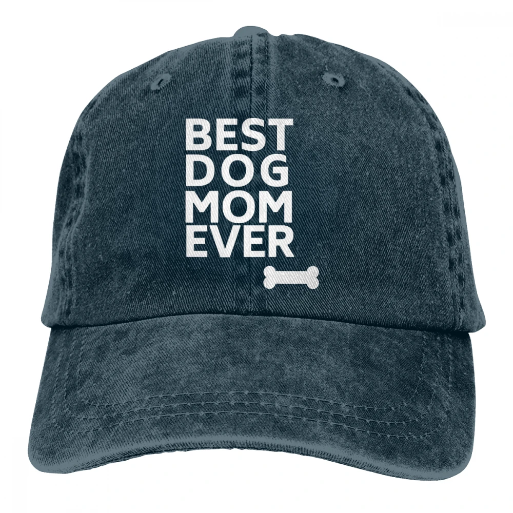 Лучшая Собака Мама навсегда Casquette черный унисекс Мужские Женские джинсовые бейсболка с ремешком кепки Регулируемый Гольф папа шляпа