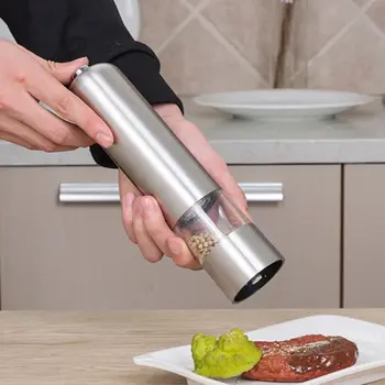 

Electric Salt Pepper Mill Grinder For Kitchen Pepper Grinder Mill Salt Pepper Grinding Automatic Pepper Shake Cooking Tools