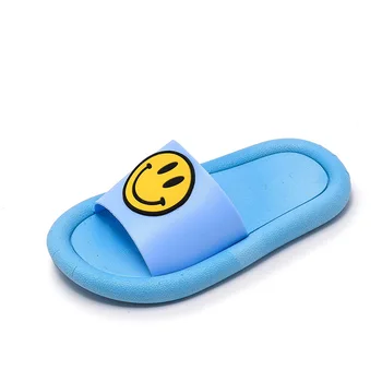 

Children's Candy Colors Smile Face Slippers Casual Soft Open Toe Summer Drag Slippers Little Boys Girls Kids Washing Room Shoes