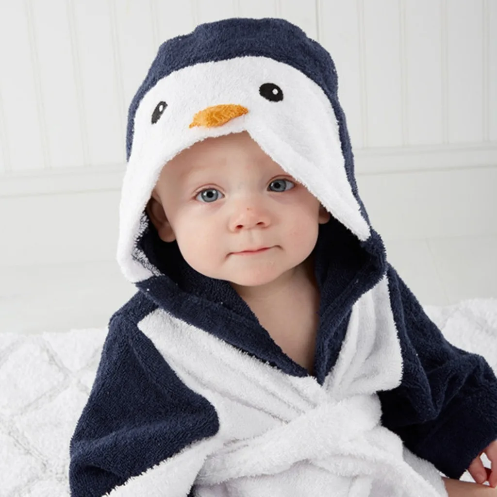 Банное полотенце с капюшоном и рисунком животных для малышей, фланелевый купальный Халат с капюшоном для младенцев, мягкий удобный купальный костюм для ванной