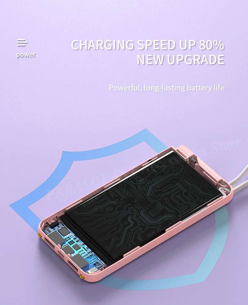 10000mAh Power Bank Portable Charging External Battery Power Bank Dual Usb Fast Charge Small Charging Treasure For Xiaomi