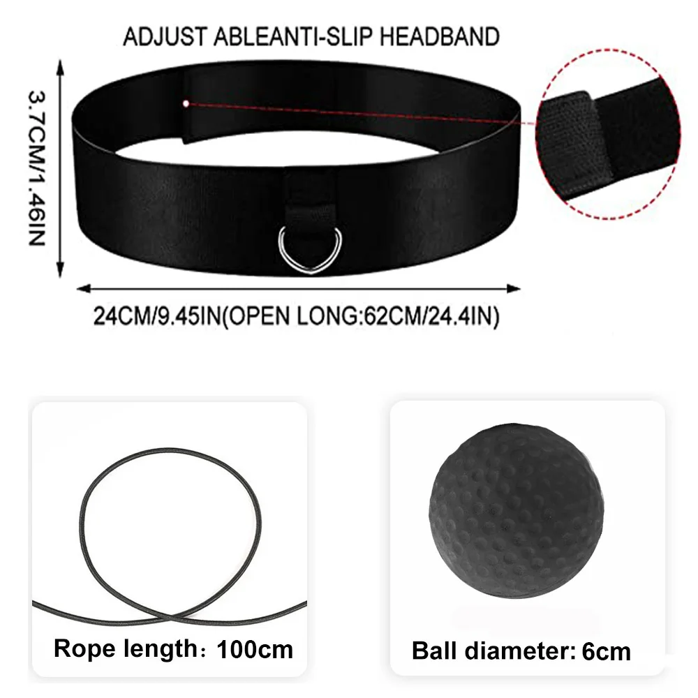 Boxing Reflex Speed Punch Ball Head-mounted PU Rubber Tennis Raising Reaction Hand Eye Training Gym Home Fitness Headband Balls head mounted speed ball boxing speed ball boxing reaction ball