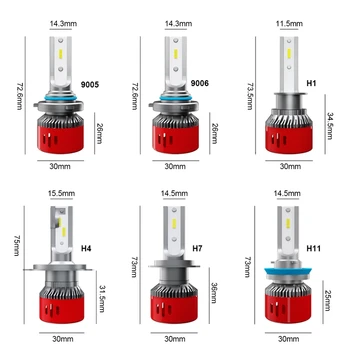 

2X 6000K H4 Led H7 H11 H8 Hb4 H1 H3 Hb3 Auto 1903 Car Headlight Bulbs 60W 6000Lm Car Styling Led Automotivo