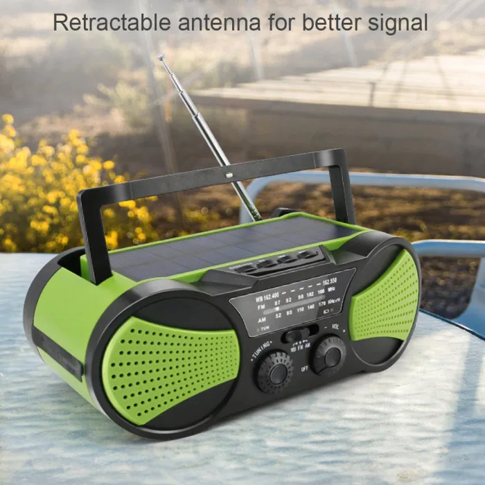 Аварийный Солнечный ручной радио динамик AM FM NOAA с светодиодный фонарик power Bank JFlyer