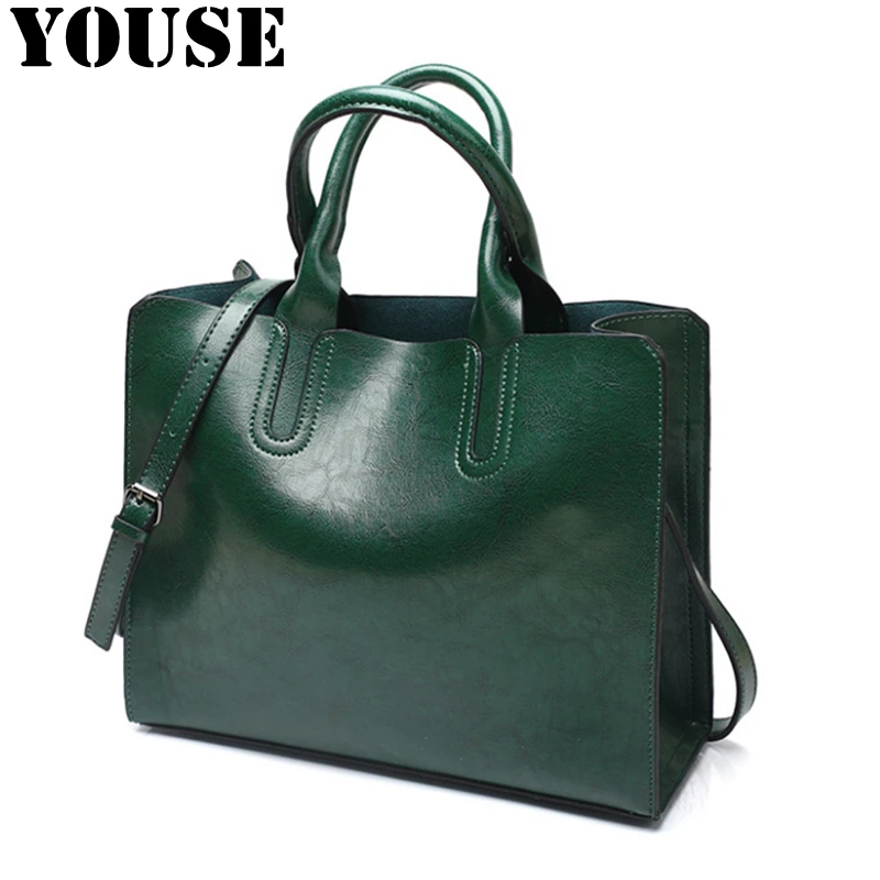 

YOUSE Brand 2020 New Foreign Trade Tote Bag Fashion Trend Large Bag Oil Leather Temperament Handbag One-shoulder Women's Bags