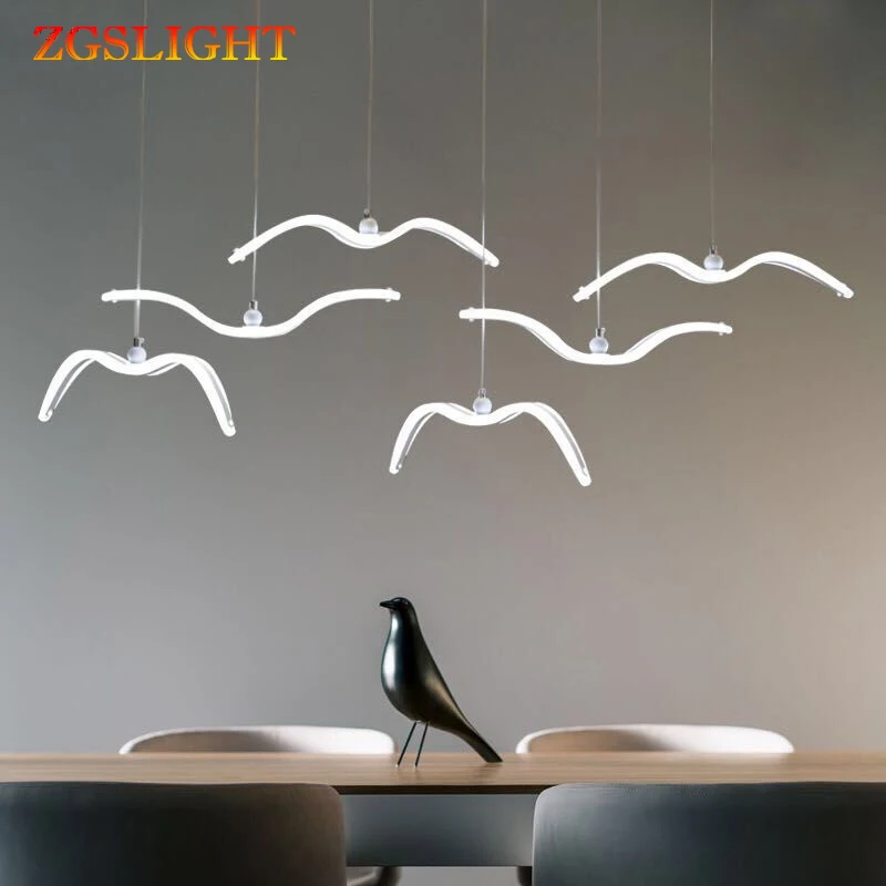 Seagull Led подвесные светильники современные акриловые обеденные Диммируемые светодиодные подвесной светильник для спальни светодиодные