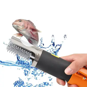 

Useful Hand-held fish scale planer Fish Skin Brush Scraper Fish Descaler Tools Fast Waterproof Seafood Remove Scaler Electr W1Y3
