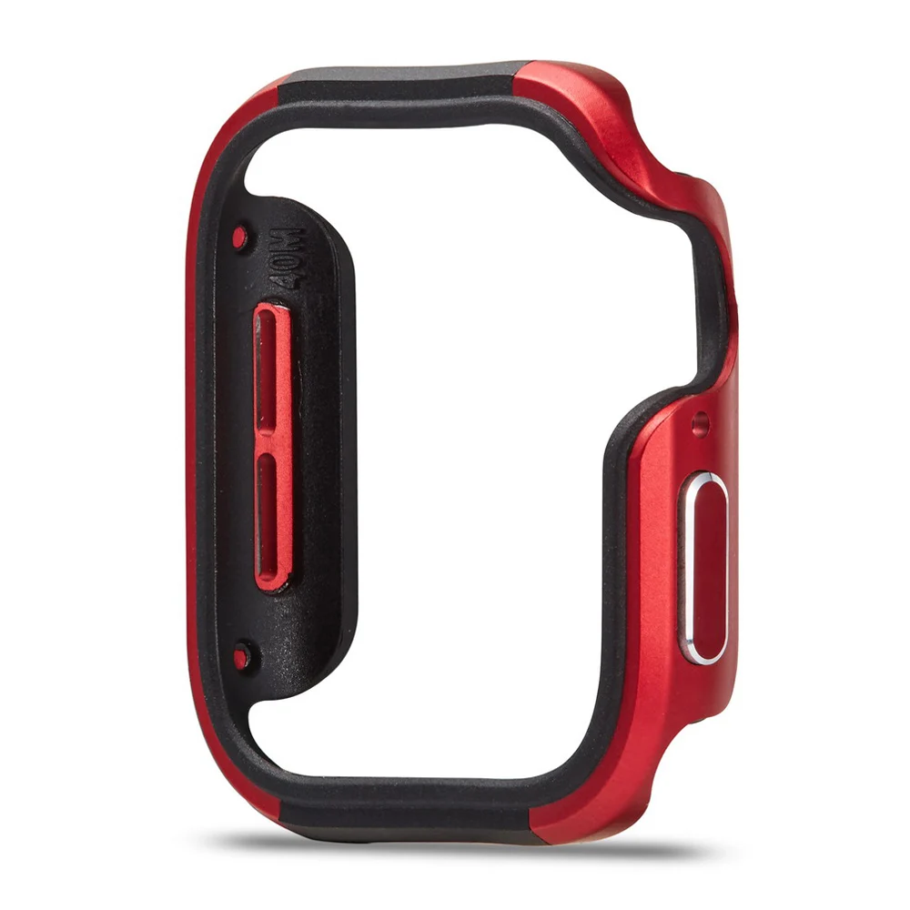 Red Дизайн алюминиевый сплав+ ТПУ чехол для Apple Watch Series 5 4 крышка 44 мм 40 мм бампер высококачественный корпус для Аксессуары для iwatch - Цвет: Red