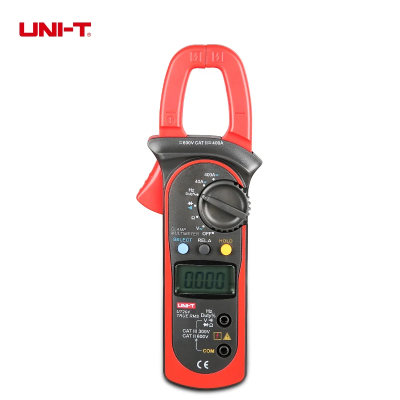UNI-T UT204 Multimeter True RMS Auto Range 400-600A Digital Clamp Meters w/Frequency Test Highly Voltage Tester UT204