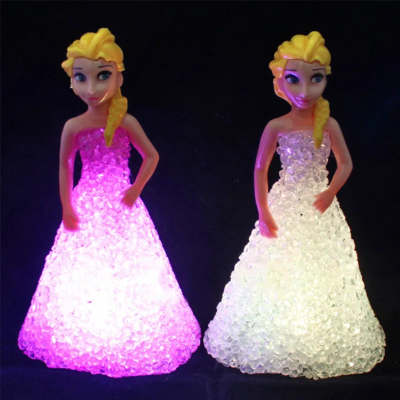 Kids Toy Led-Lamp-Battery Night-Light Colorful-Lights Crystal Gift Sofia Christmas Anna