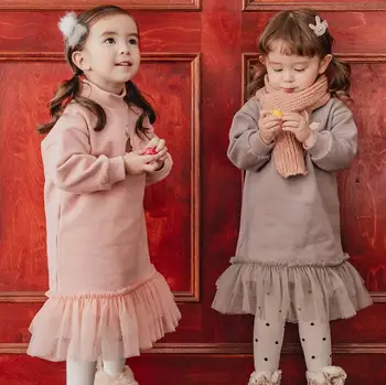 

2020 Korea style girls printed dress fashion autumn spring girls dresses 2-7 years HJ102