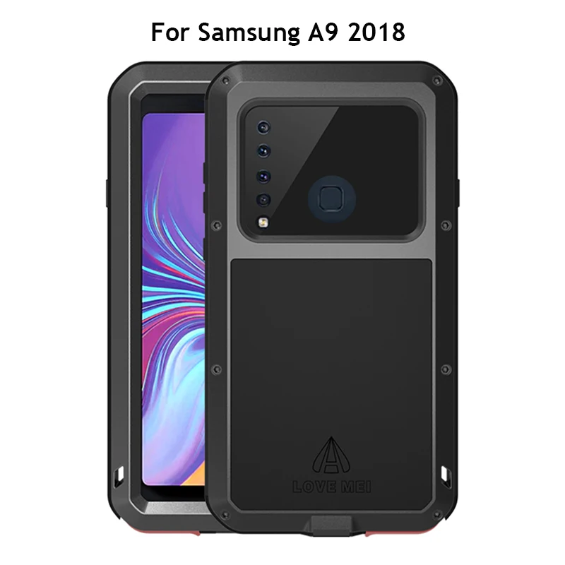 Бренд Love Mei чехол для samsung Galaxy A9 2018 противоударный металлический полный корпус