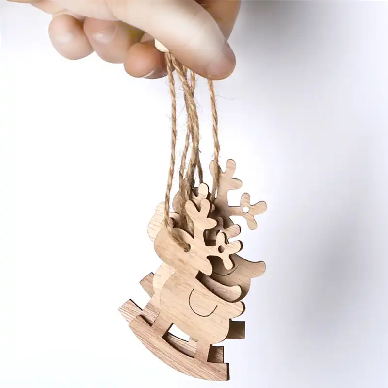3 Pcs Set Cheap Christmas Tree Decorations Decor Primitive Wood