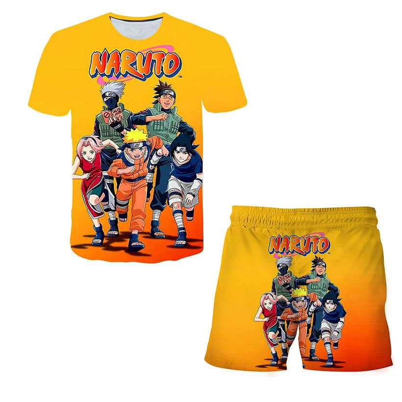 Children Sets Tops+Pants Narutos T Shirt Girls Tees Kids Shorts Sport Suit Baby T-shirt 4 5 6 7 8 9-14 Years N01 | Детская одежда и