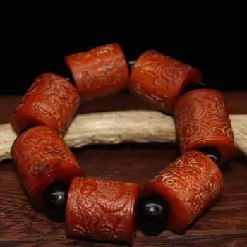 

Natural ox bone bracelet, carved dragon bracelet, men's and women's single circle bracelet, Tibetan Bone Bracelet