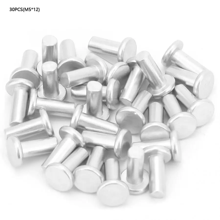 

Countersunk Rivets 30pcs Tool Accessories M5-10/12/16 Aluminum Flat Head Solid Rivet Set Solid Structure With Higher Mechanical