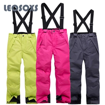 

LEOSOXS Children's Ski Pants 2020 Winter Windproof Waterproof Alpine Ski Pants Snowboard Pants Warm Breathable Snow Pants