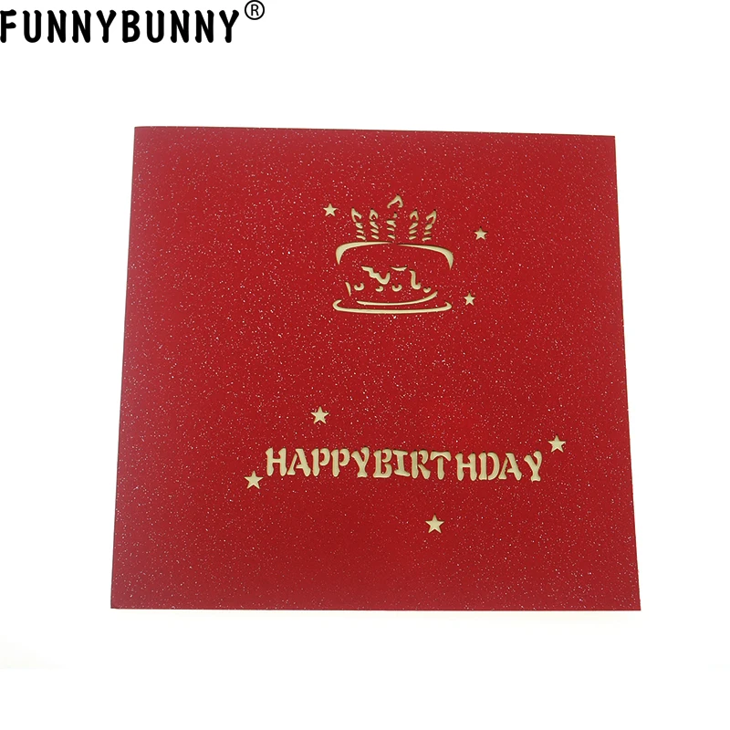 FUNNYBUNNY ручной работы Креативные 3D всплывающие лазерные поздравительные открытки