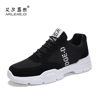

New Mens White Sneakers Platform 2019 New Hot Autumn Shoes For Men Chunky Sneakers Black Breathable Comfortable Chaussures Homme
