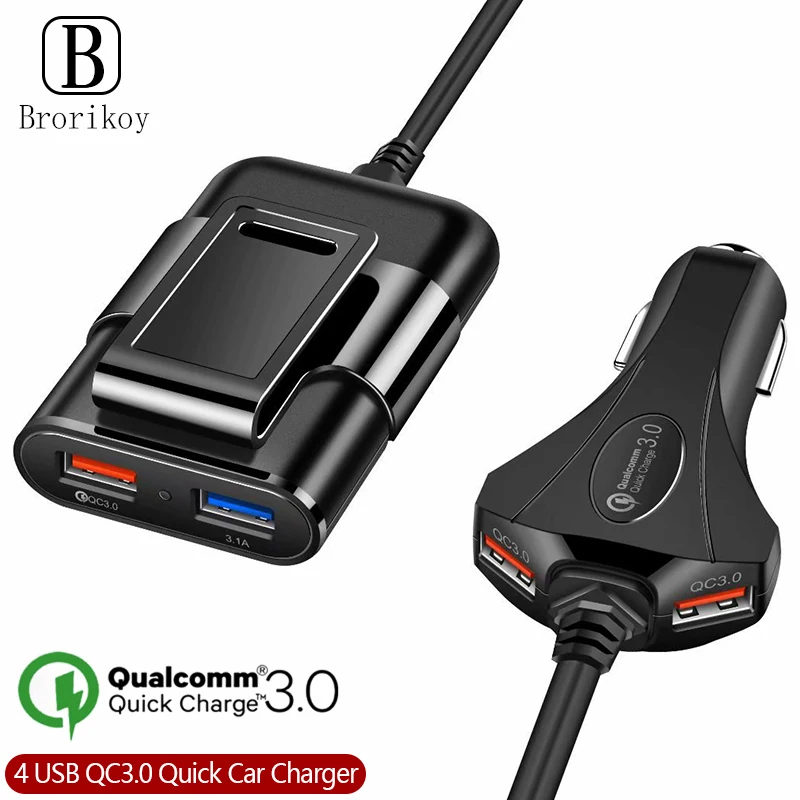 Быстрое зарядное устройство QC 3 0 автомобильная зарядка для iPad iPhone Huawei Samsung